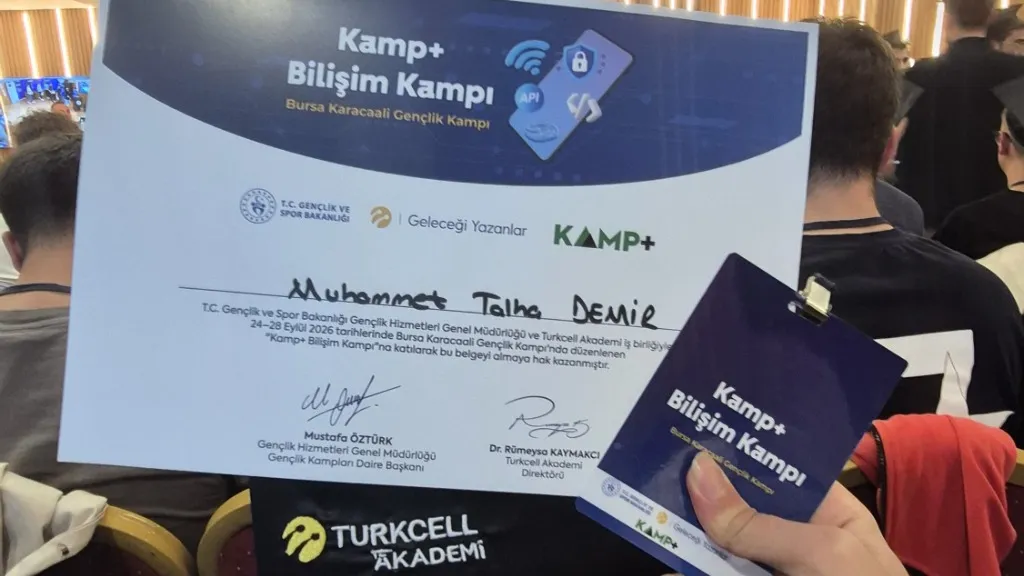 Kamp+ Bilişim Kampı Katılım Belgesi
